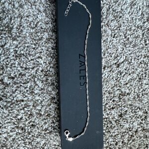 Zales Silver Twisted Rope Chain Anklet - Silver